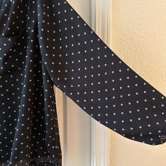 Torrid Chiffon Polka Dotted Button Up Blouse - Picture 6 of 6